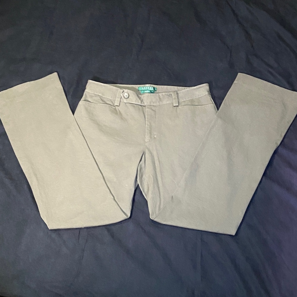 Lauren Ralph Lauren Women's Straight Leg Pants in Light Gray